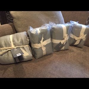 New with tags 4 Euro gray shimmer shams